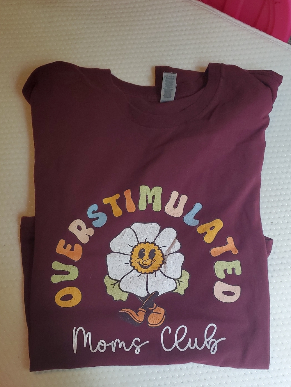 Gildan Maroon 'Overstimulated Moms Club' Graphic Tee
